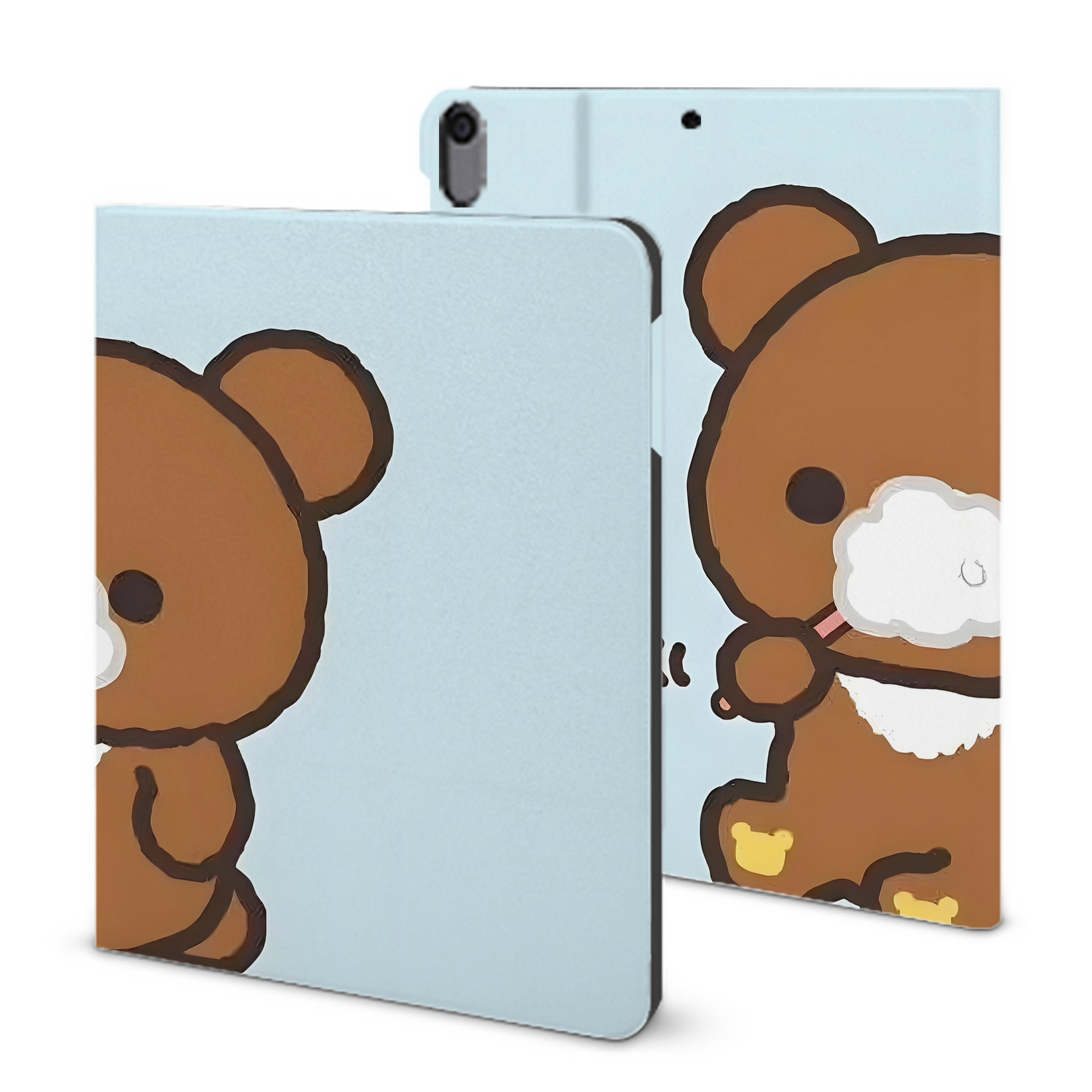 （画像用） リラックマ リラックマ キイロイトリ Rilakkuma Korilakkuma Kiiroitori IPad ケース ブック型 PUレザー TPU 耐衝撃 軽量 薄型 ペン収納なし 全面保護 IPad 各モデル対応